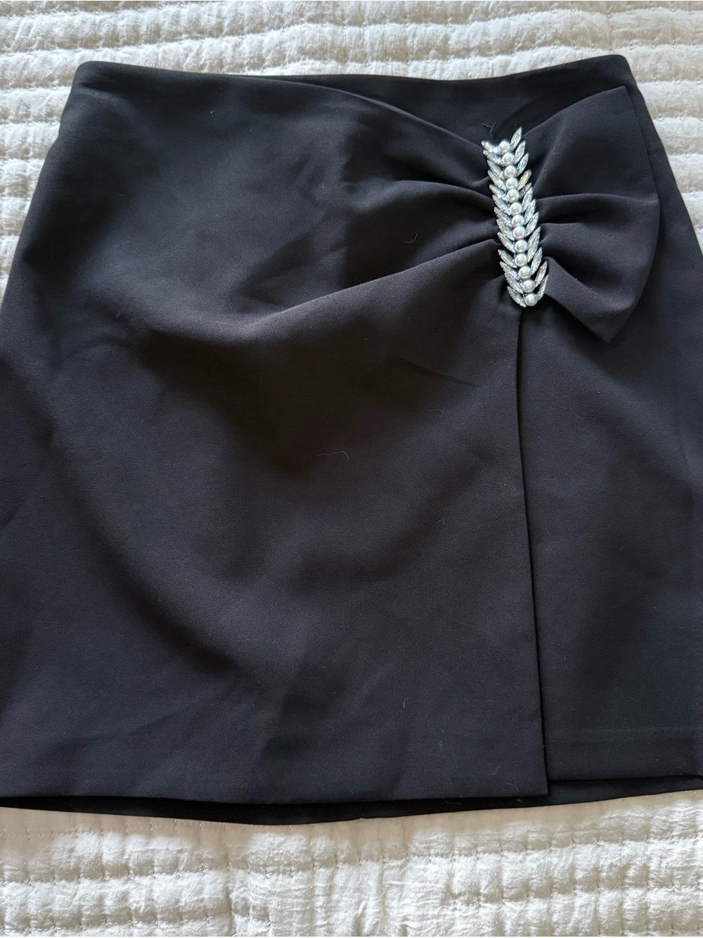Dynamite Black Mini Skirt with Rhinestone Accent
